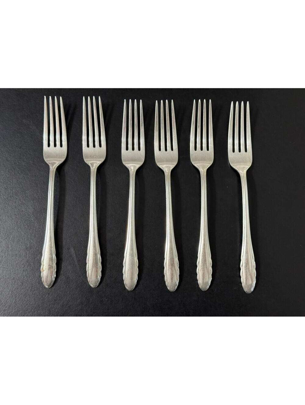 6 Gorham Lyric Sterling Silver Dinner Forks 7 3/8” 269g No Mono Vintage 1940